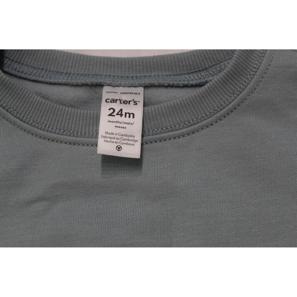 Carters Toddler Boys Blue Mountain Adventure Embroidered Sweatshirt 24M NEW - Picture 4 of 6